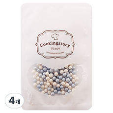 쿠킹스토리 트윙클 펄 블루 푸드컬러 화이트블루 아라잔 스프링클, 15g, 4개