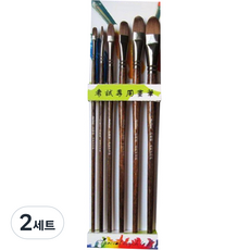 아베른 전문가용 둥근머리 수채 유화 브러시 6p 세트, 1, 3, 5, 7, 9, 11호, 2세트