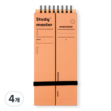 뮤니드 스마트 단어 암기장 140매, 오렌지, 4개