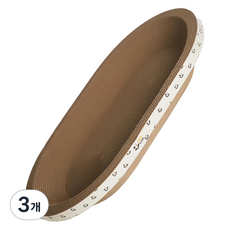 멍냥이노리터 고양이 특대형 타원형 스크래쳐, 우드, 3개