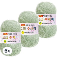 Yarna 大容量高級菜瓜布 100g, 162 綠茶薄荷, 6個