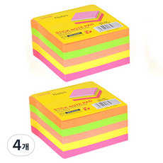 Bluemato 黏貼式彩色便條紙 C2 666, 深粉紅 + 黃色 + 淺粉紅 + 綠色 + 橘色(螢光), 4個