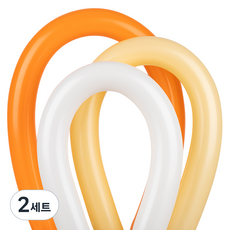 셈퍼텍스 요술풍선 360S 27p 세트, 화이트, 피치, 오렌지(랜덤발송), 2세트