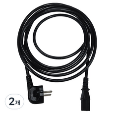 블링라이트 0.75SQ 10A 220V SU 컴퓨터 파워 케이블, 블랙, 2개, 3m