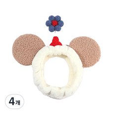 미니맥시 뷰티 플라워 마우스 헤어 밴드, 옐로우, 4개