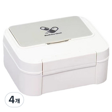 DAIT 便攜式家用急救箱 小型 白灰色, 4個