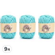 samnamtteugaesil My Poly 編織線 120g, 09 湖水綠, 9個