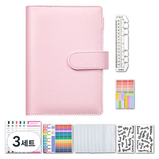 마다꾸미 챌린지 다이어리 속지 A6 6공 세트, 핑크, 3세트