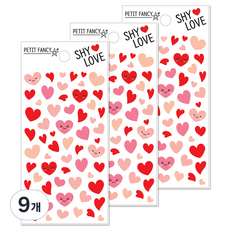 Petit SHY LOVE da5398 文具貼紙, 混合顏色, 9個