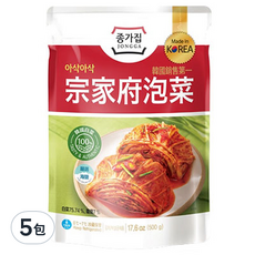 JONGGA 宗家府 泡菜 經典原味 甜酸辣平衡, 500g, 5包