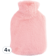 생활애찬 기모 보온물주머니 찜질 핫팩 핑크 500ml, 4개