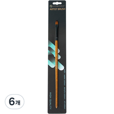 다사바바 네츄럴 플랫 피크 수채화붓, 2호, 6개