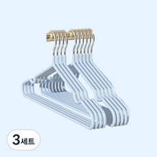 머니풀 컬러풀 논슬립 옷걸이 10p + 연결후크 6p 세트, 글로시 블루(옷걸이), 3세트