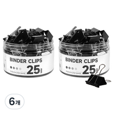 동아피엠에스 서류집게 더블클립 검정 25mm, 6개, 48개입, 중