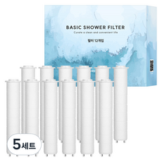 해피달링 베이직 샤워기 바디 필터 리필용 12p, 5개, 무향