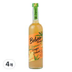 벨부아르 유기농 진저 코디얼 시럽, 500ml, 4개