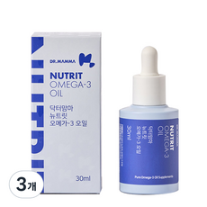 닥터맘마 반려동물 뉴트릿 오일 영양제, 오메가3, 30ml, 3개