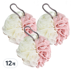 리버그린 고급 샤워볼, 핑크, 12개, 1개입