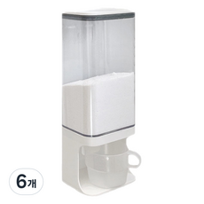 윈프라이스 월마운트 벽걸이 세제 디스펜서 1500ml, 화이트, 6개