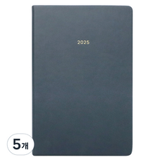 페이퍼리안 2025년 애티튜드 B6 PU 위클리 플래너, 스모키 네이비, 5개