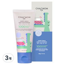차앤맘 해피 스마일 키즈 치약 딸기향 60g, 3개