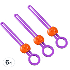 Clairla 便攜式束緊帶捆綁密封夾, 紫色, 6個