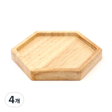 iHome 木質六角杯墊, 單一顏色, 4個