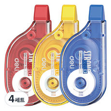 deLi 得力 強力修正帶 5mm x 6m 3入組, 4套, 黃色, 紅色, 海軍藍