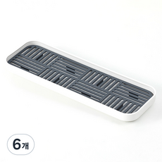 건조 식기 수납 물빠짐 받침대, 그레이, 6개, 1단