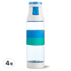 미르코리아 실리콘 원터치 스포츠 물병 TB1506, 블루, 650ml, 4개
