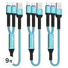 서가 메탈 C타입 2in1 멀티 고속충전 케이블, 민트, 9개, 50cm