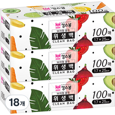 킹스봉 위생봉투 위생백 소 17 x 25 cm, 18개