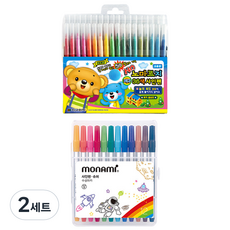 地球化學Nomarji簽字筆 36色+Monami超級簽字筆 12色組, 混色, 2套