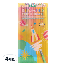 日常館 可擦拭彩色鉛筆, 4套, 36色