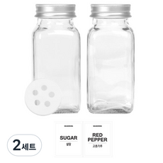 유리 양념통 사각 전용캡 180g