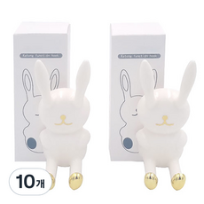 Kuseller兔子造型壁掛式牙刷架, 10個, 白色