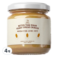 베러댄슈가 땅콩 스프레드 크런치, 200g, 4개