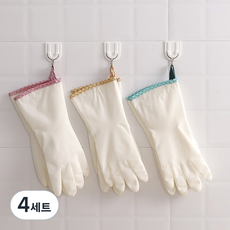 존글로벌 걸이형 튼튼한 니트릴 고무장갑 양손착용 3종 세트, 4세트, S, 핑크, 그린, 노랑