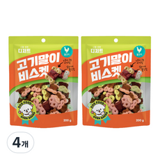 너를위한디저트 고기말이비스켓 반려견 간식 닭고기 200g, 4개, 닭고기맛