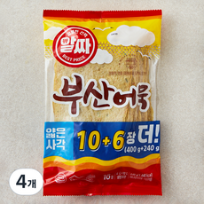 한성기업 알짜 부산어묵 얇은 사각 16장, 640g, 4개