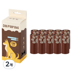 그린허그 강아지 초코향 배변봉투 풉백 똥츄, 브라운, 2개, 150개입