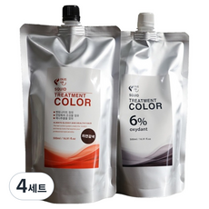 머리앤 새치커버 염색약 1제 500ml + 2제 500ml 세트, 4세트, 5N 자연갈색