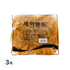 하나제이 10000 고무 제이밴드 70 x 1.3 mm, 노란색, 3개