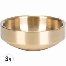 키친아트 금상첨화 티타늄 이중 찬기 소, 골드, 3개