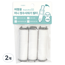 Young Star 樹的故事 Aqua Boom 旅行用迷你淨水蓮蓬頭 基本3段專用兩用濾芯 3入, 2個, 無香