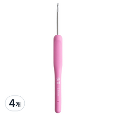 Yarna 粉紅色橡膠握把毛線用初學者入門用鉤針 14cm, 4個