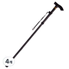 엠페니 5단 초경량 노인 지팡이, 블랙, 4개