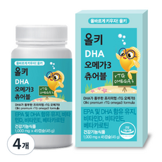 올키 DHA 오메가3 츄어블, 45정, 4개