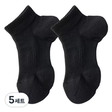 온업 여성용 러닝 스포츠 양말 2p 세트, 블랙, 5세트