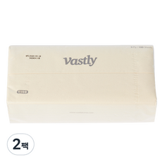Vastly 3層盒裝面紙補充包, 100張, 2包